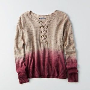 3/$15 American Eagle Lace-Up Front Sweater - XS